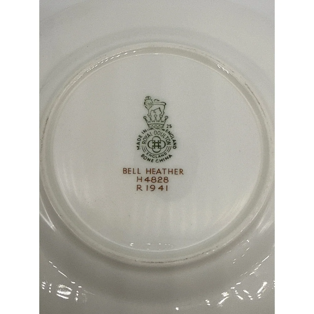 Royal Doulton Bell Heather H4828 Bone China Scalloped Bread Plate 6in Made in UK